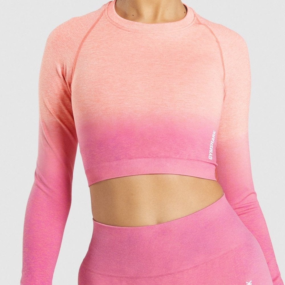 Gymshark Adapt Ombré Seamless Long Sleeve Crop Top